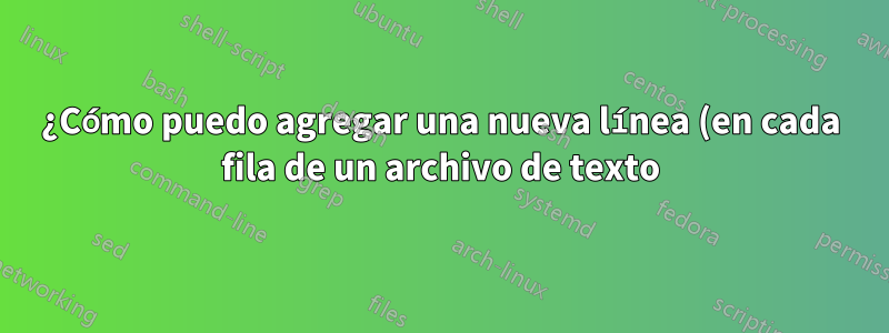 ¿Cómo puedo agregar una nueva línea (en cada fila de un archivo de texto) exactamente tres caracteres después de un determinado carácter (coma en este caso)?