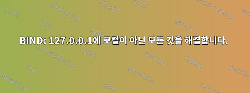 BIND: 127.0.0.1에 로컬이 아닌 모든 것을 해결합니다.