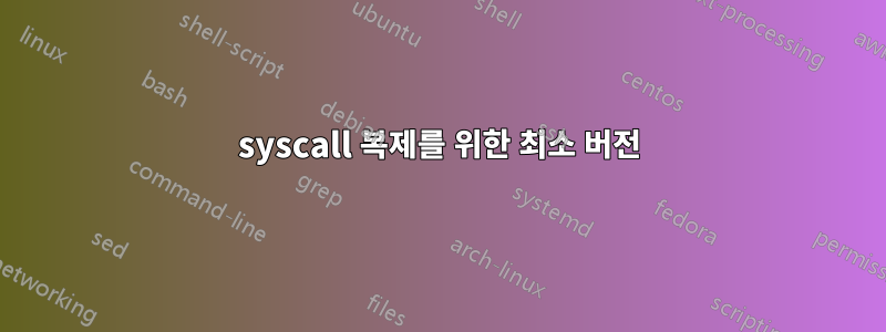 syscall 복제를 위한 최소 버전