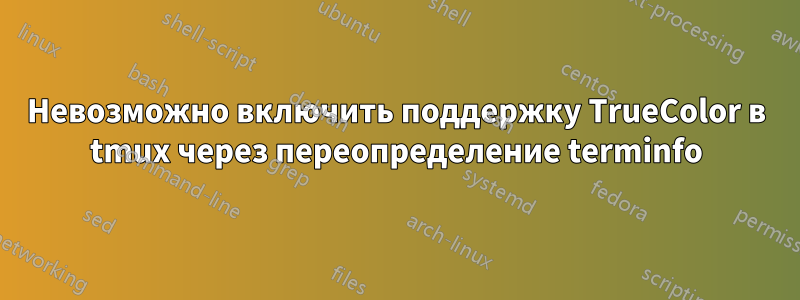 Невозможно включить поддержку TrueColor в tmux через переопределение terminfo