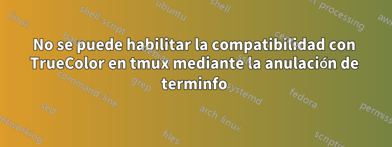 No se puede habilitar la compatibilidad con TrueColor en tmux mediante la anulación de terminfo