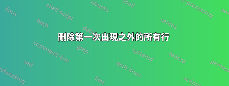 刪除第一次出現之外的所有行