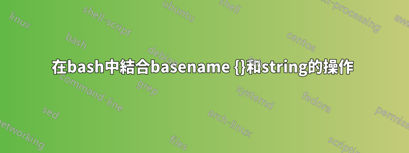 在bash中結合basename {}和string的操作