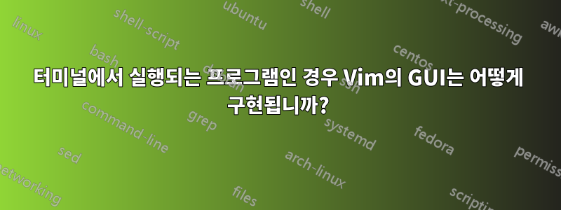 터미널에서 실행되는 프로그램인 경우 Vim의 GUI는 어떻게 구현됩니까?