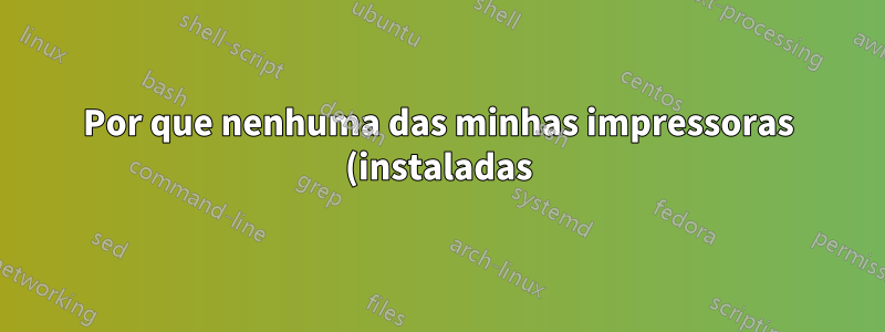 Por que nenhuma das minhas impressoras (instaladas) é listada quando pressiono Ctrl+P?