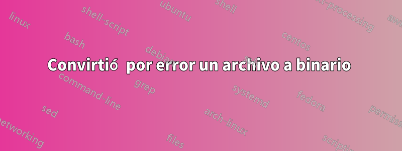 Convirtió por error un archivo a binario