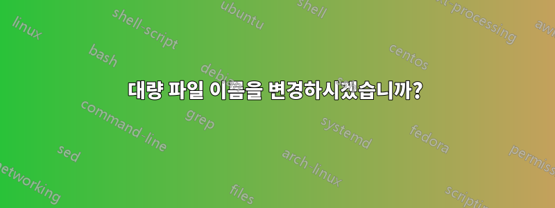 대량 파일 이름을 변경하시겠습니까?