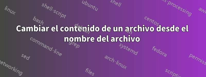 Cambiar el contenido de un archivo desde el nombre del archivo