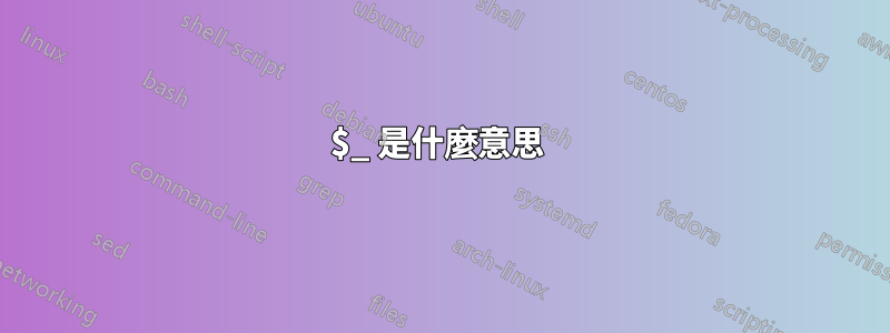 $_ 是什麼意思 