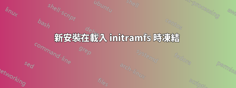 新安裝在載入 initramfs 時凍結