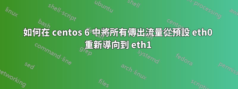 如何在 centos 6 中將所有傳出流量從預設 eth0 重新導向到 eth1