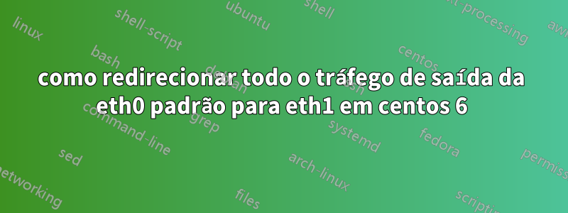 como redirecionar todo o tráfego de saída da eth0 padrão para eth1 em centos 6