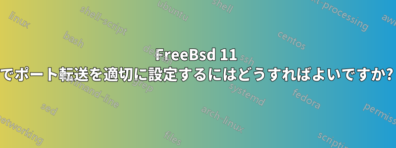 FreeBsd 11 でポート転送を適切に設定するにはどうすればよいですか?