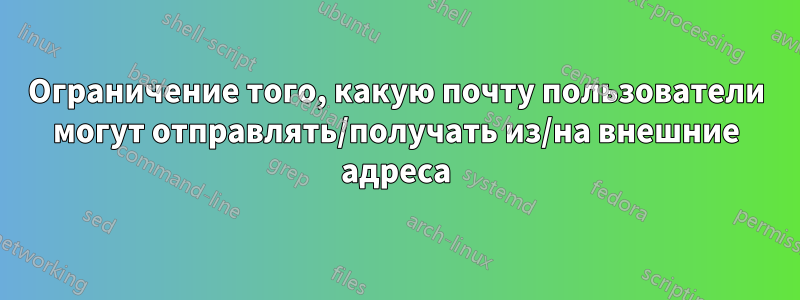 Ограничение того, какую почту пользователи могут отправлять/получать из/на внешние адреса