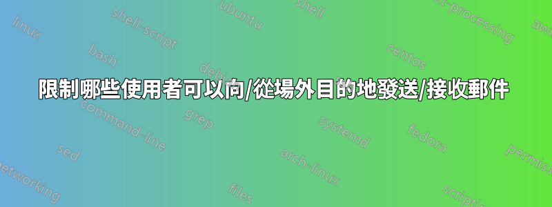 限制哪些使用者可以向/從場外目的地發送/接收郵件