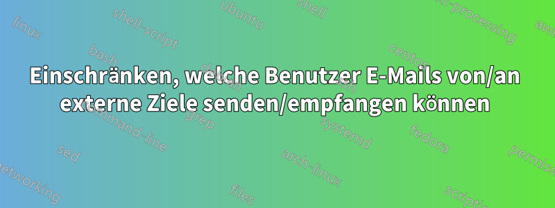 Einschränken, welche Benutzer E-Mails von/an externe Ziele senden/empfangen können