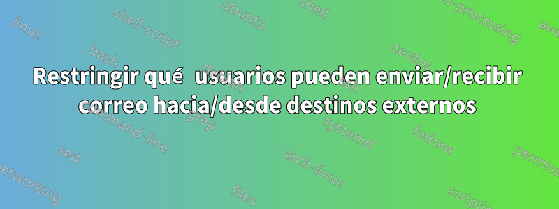 Restringir qué usuarios pueden enviar/recibir correo hacia/desde destinos externos