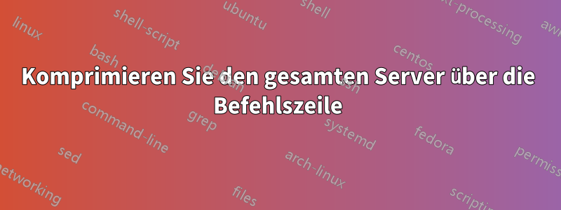 Komprimieren Sie den gesamten Server über die Befehlszeile