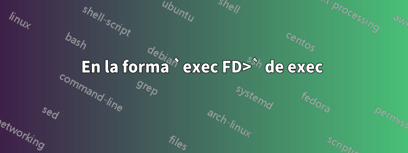 En la forma `exec FD>` de exec