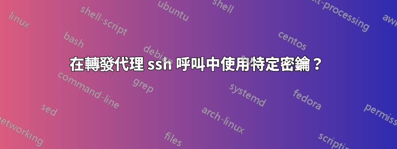 在轉發代理 ssh 呼叫中使用特定密鑰？