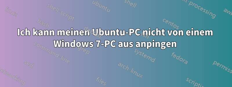 Ich kann meinen Ubuntu-PC nicht von einem Windows 7-PC aus anpingen