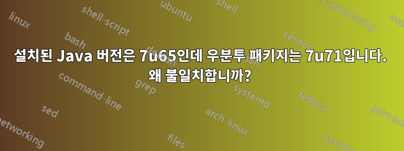 설치된 Java 버전은 7u65인데 우분투 패키지는 7u71입니다. 왜 불일치합니까?