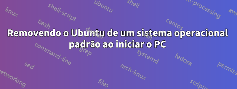 Removendo o Ubuntu de um sistema operacional padrão ao iniciar o PC