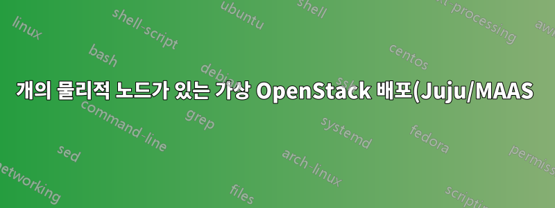 1개의 물리적 노드가 있는 가상 OpenStack 배포(Juju/MAAS) 아키텍처