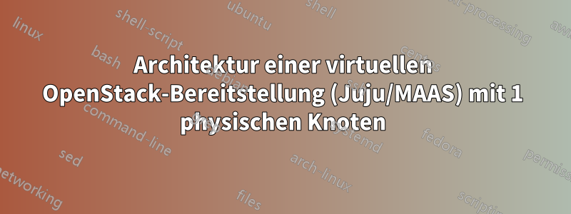 Architektur einer virtuellen OpenStack-Bereitstellung (Juju/MAAS) mit 1 physischen Knoten