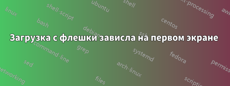 Загрузка с флешки зависла на первом экране
