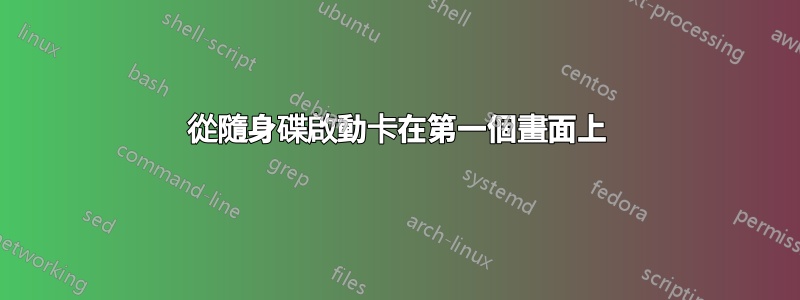 從隨身碟啟動卡在第一個畫面上