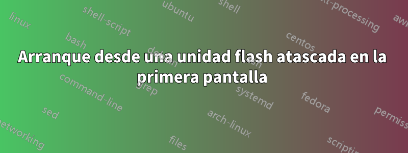 Arranque desde una unidad flash atascada en la primera pantalla