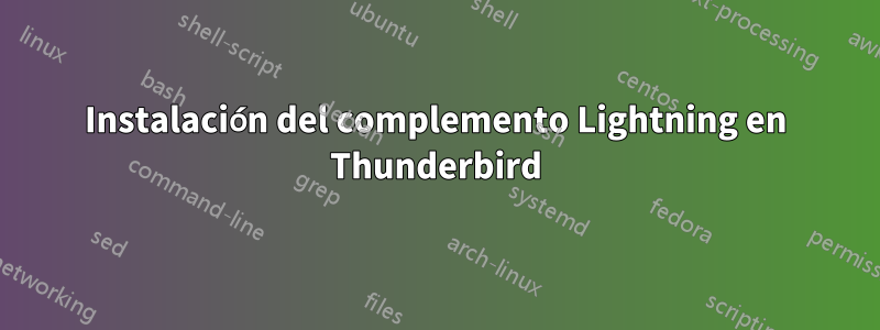 Instalación del complemento Lightning en Thunderbird