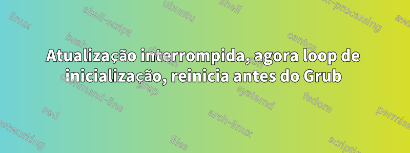 Atualização interrompida, agora loop de inicialização, reinicia antes do Grub