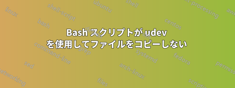 Bash スクリプトが udev を使用してファイルをコピーしない