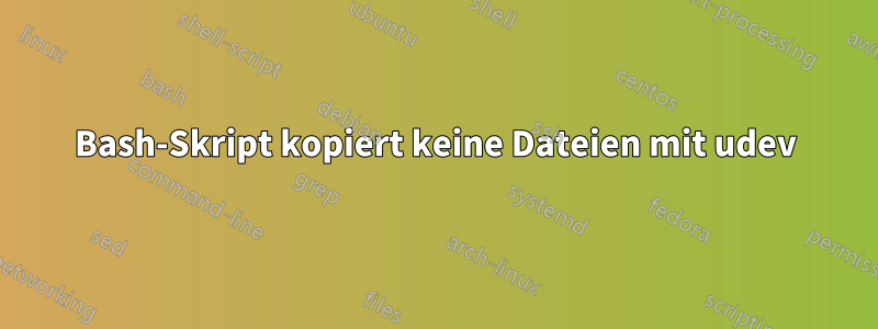 Bash-Skript kopiert keine Dateien mit udev