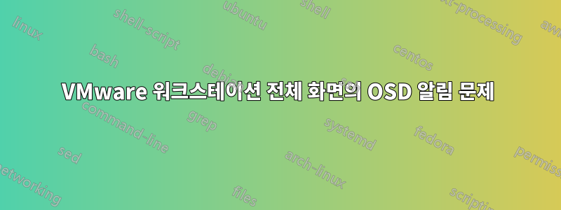 VMware 워크스테이션 전체 화면의 OSD 알림 문제
