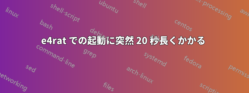 e4rat での起動に突然 20 秒長くかかる