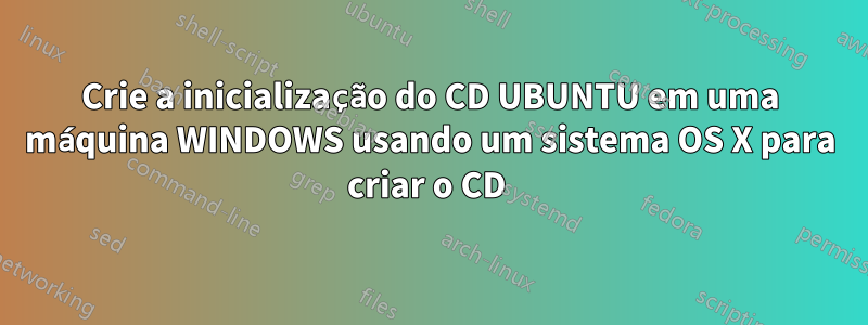 Crie a inicialização do CD UBUNTU em uma máquina WINDOWS usando um sistema OS X para criar o CD 