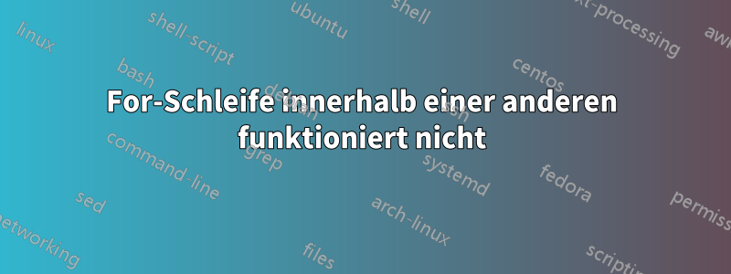 For-Schleife innerhalb einer anderen funktioniert nicht