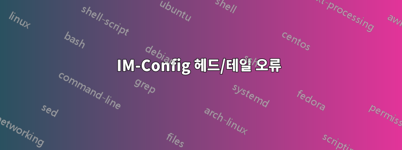 IM-Config 헤드/테일 오류