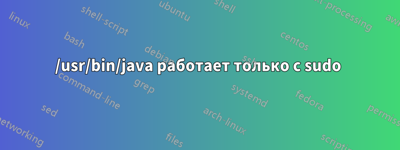 /usr/bin/java работает только с sudo