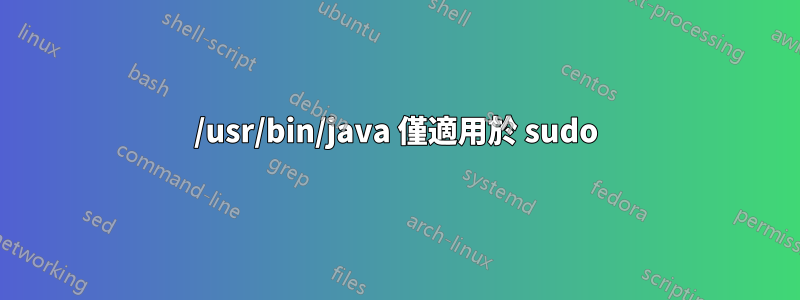 /usr/bin/java 僅適用於 sudo