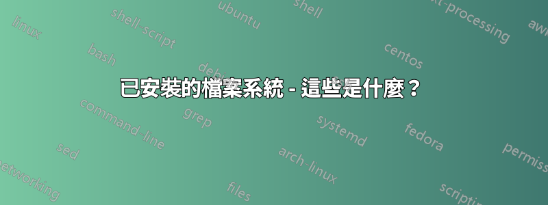 已安裝的檔案系統 - 這些是什麼？