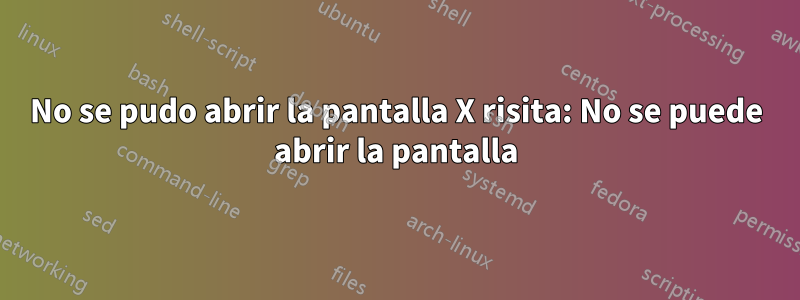 No se pudo abrir la pantalla X risita: No se puede abrir la pantalla