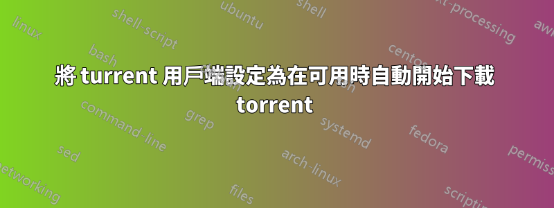 將 turrent 用戶端設定為在可用時自動開始下載 torrent