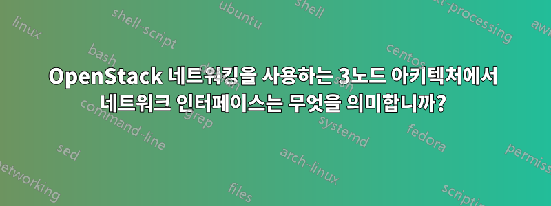 OpenStack 네트워킹을 사용하는 3노드 아키텍처에서 네트워크 인터페이스는 무엇을 의미합니까?