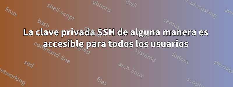 La clave privada SSH de alguna manera es accesible para todos los usuarios