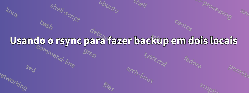 Usando o rsync para fazer backup em dois locais