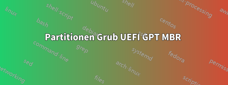 Partitionen Grub UEFI GPT MBR